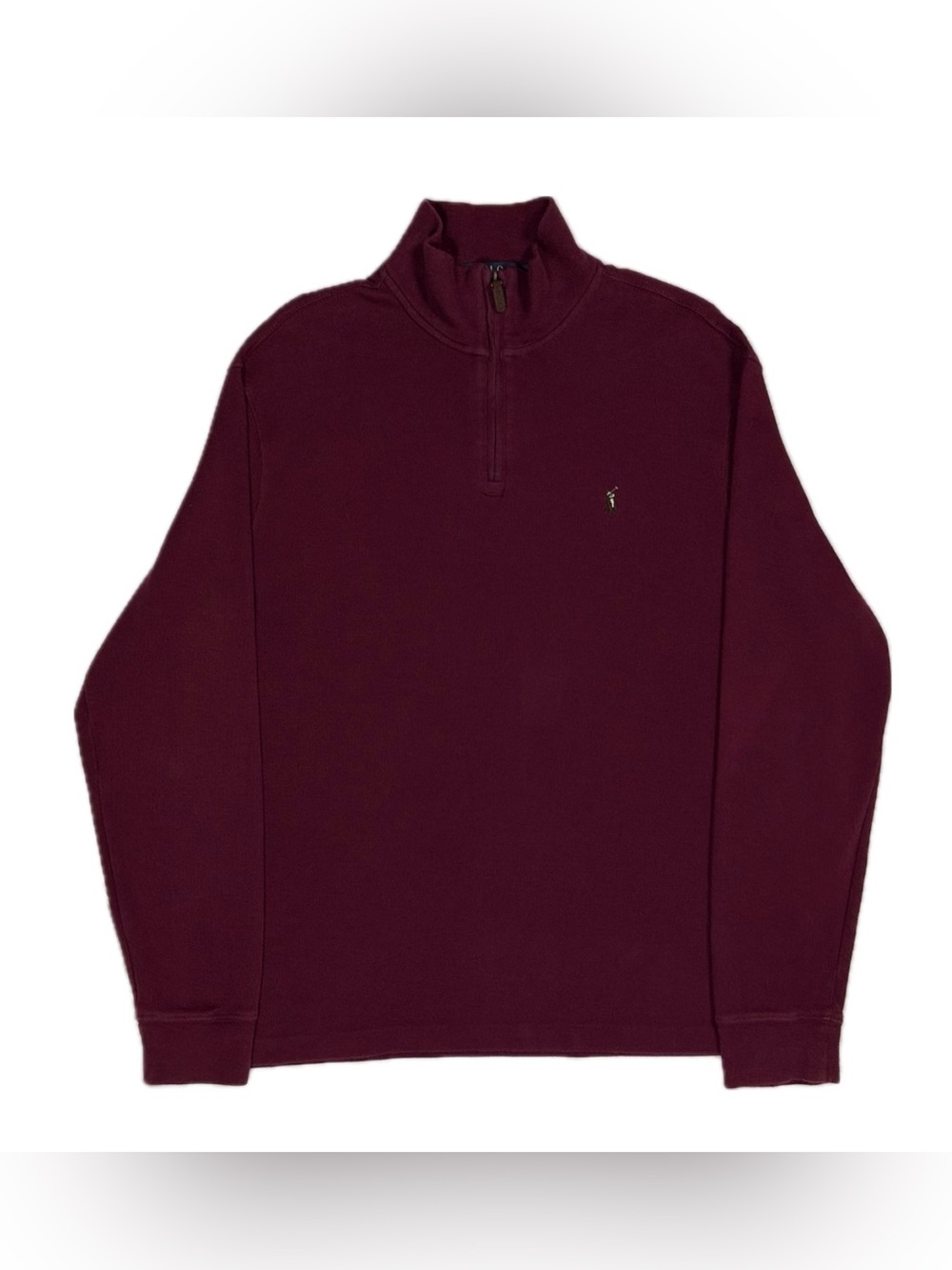 Polo Ralph Lauren Estate Rib Maroon red quarter zip sweatshirt men large